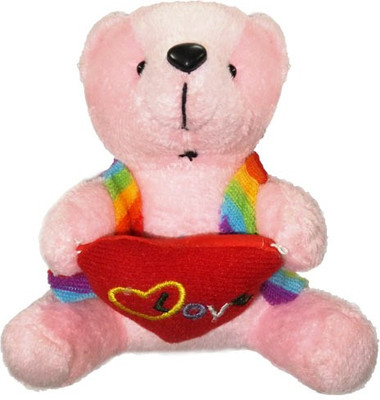 

Right Florist Lucas Bear With Heart - 4 inch(Pink, Red)