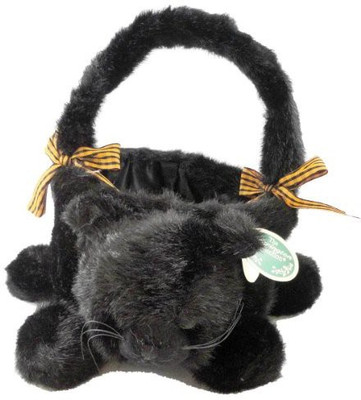 

Bearington Bears Bearington Jinx Fluffy Black Cat Basket - 14.96 inch(Black)