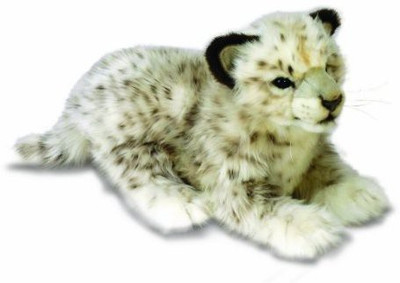 Hansa Lying Snow Leopard Cub 14\ Green Hansa Soft Toys