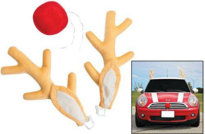 Fun Express Plush Rednosed Reindeer Car Kit Antlers(Red)