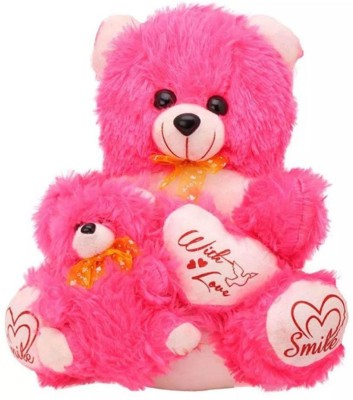 

Pari Pink Teddy Bear with Baby - 45 cm(Pink)