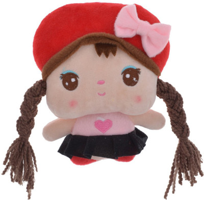 

Twisha Baby Girl With Hair Red Cap Hanging - 6 inch(Brown)