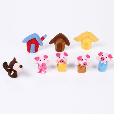 

Kuhu Creations Three Little Pig Story Set 8 pcs Education Play Toy Puppets - 7 cm(Multicolor)
