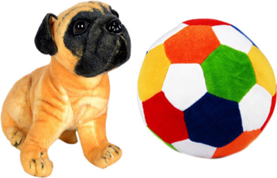 

Alexus Pug Dog And Football - 32 cm(Multicolor)