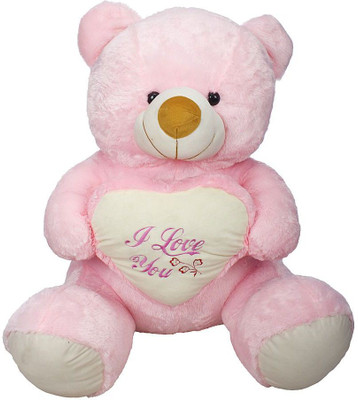 

MGPLifestyle - Premium Big Teddy Bear Holding A Sweet Heart with Embroided Print -I love You- - 90 CM( PINK) - 18 cm(Pink)