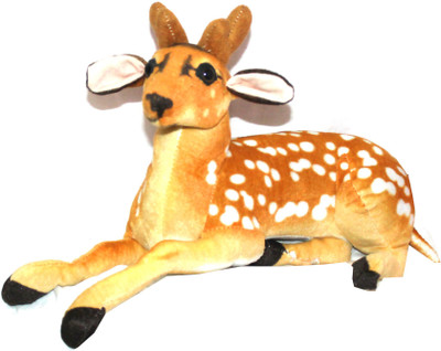 

NaaZ cute sitting deer stuffed soft plush toy kids mini(28cm) - 24 cm(beigh and brown)