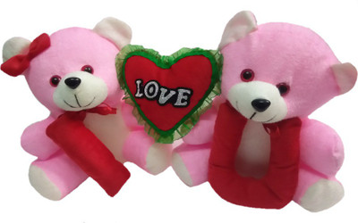 

Aparshi Combo pack of love teddybears stuffed soft toy (Pack of 2) - 24 cm(Pink)