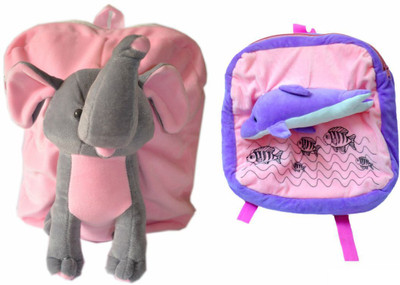 

MGP Creation Premium Play School Elephant & Printed Fish Bag - 14 inch(Multicolor)