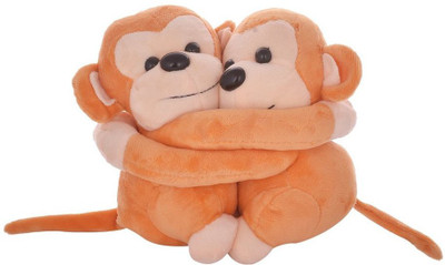 

Tickles Brown Couple Monkey - 16 cm(Brown)