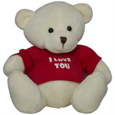

Twisha Bear With T Shirt I Love You Cream Small - 12 cm(Beige)