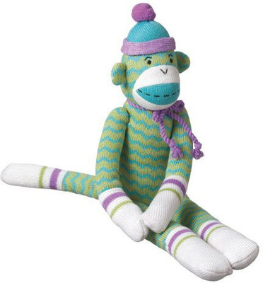 

MVP Brands hobart zigzag sock monkey collectible green medium(Green)