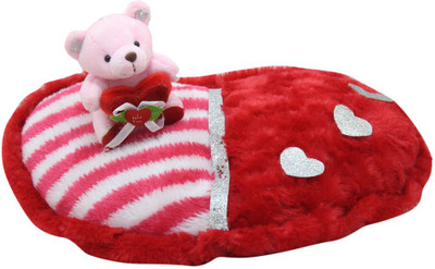 

Tickles Teddy Sitting On Heart With Love Valentine - 33 cm(Multicolor)