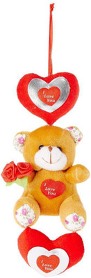 

Tickles Hanging Teddy with Heart - 20 cm(Brown)