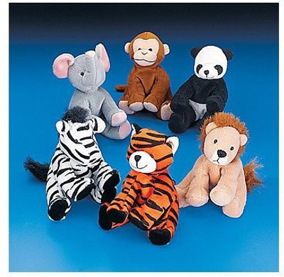 

Fun Express Mini Zoo Velour Bean Bag Animals (1 Dz)(Brown)