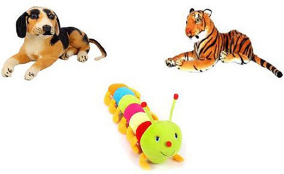

Yakeen Colourfull Caterpillar,Hm Dog & Br Tiger Soft Toys Pack of 3 - 55 cm(Multicolor)