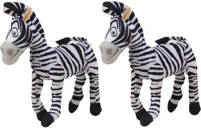 Tickles Madgascar Marty Zebra (Set Of 2) - 15 cm(Black, White)