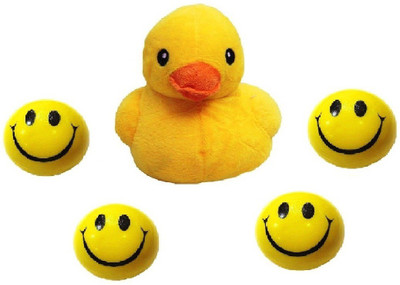 

VRV Soft Smiley Face Balls and Musical Hangable Duck - 20 cm(Yellow)