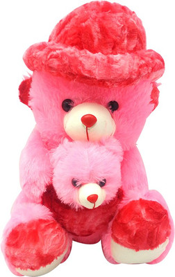 

Art N Hub Shaded Cap Teddy With Small teddy (H-48cm) - 48 cm(Pink)