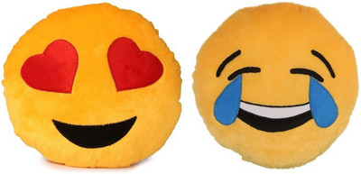 

Deals India Deals India Yellow Heart Eyes Smiley and Laughing Tears Smiley Cushion - 35 cm(smiley1&F)(Set of 2) - 35 cm(Multicolor)