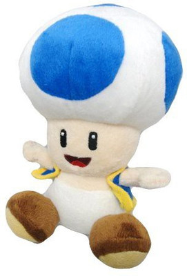 

Nintendo Official Super Mario Blue Toad Plush6"(White)