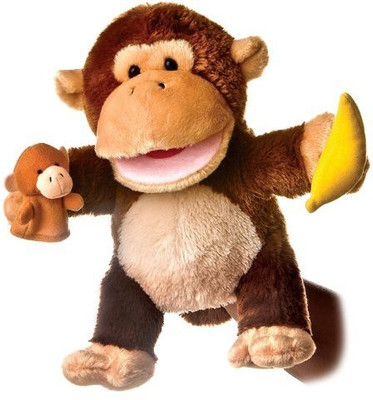 

Aurora Plush Monkey Velcro Paytime Puppet 12"(Brown)