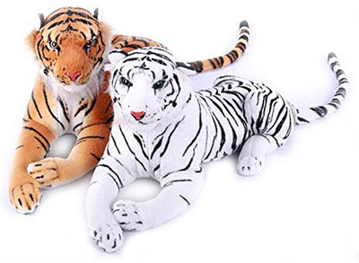 

Creative Kids Stuffed Soft White Tiger & Brown Tiger Combo - 40 cm(White, Brown), Brown;white