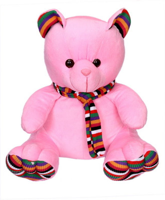 

ESHTYLE Innocent Pink Teddy Bear with Muffler - 14.4 Inch(Pink)