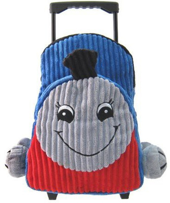 

Kreative Kids, Inc Kids Blue Rolling Backpack With Train Stuffie - 14 inch(Blue)