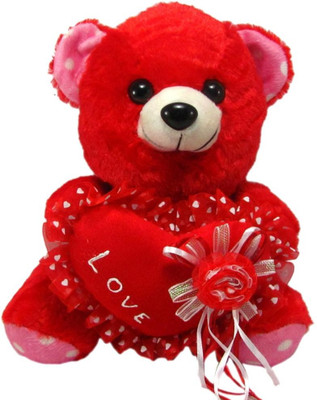 54 OFF on Tickles Lovely Teddy With I Love You Heart 25 cm Red