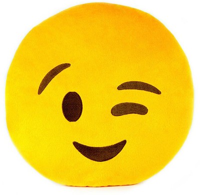 

Tickles Whatsapp sofa Smiley Emoticon Winking - 33 cm(Yellow)