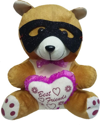 Aparshi Teddybear with designer black mask stuffed soft toy - 45 cm(Pink)