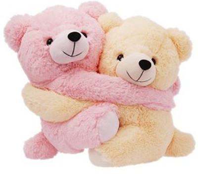 

Delhis Heart Love pairs teddy - 28 cm(Pink and cream)