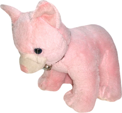 Soft Buddies Animal With Bell - Pink Cat - 9 inch(Pink)