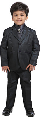

Jeet Self Design Boys Suit, Black