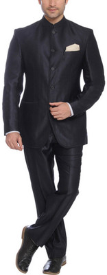 

Park Avenue Bandgala Solid Men's Suit, Blue
