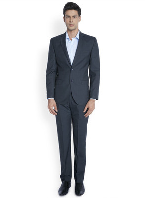 

Park Avenue Single Breasted Solid Men's Suit, Dark blue