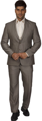 

Park Avenue Single Breasted Solid Men's Suit, Beige