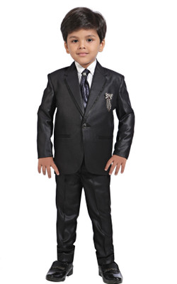 

Jeet Self Design Baby Boys Suit, Black