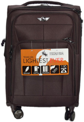 

Texas USA 4 Wheel Trolley Bag 2 Expandable Check-in Luggage - 28 inch(Brown)