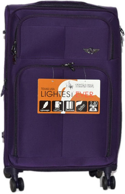 

Texas USA 4 Wheel Trolley Bag 1 Expandable Cabin Luggage -  inch(Purple