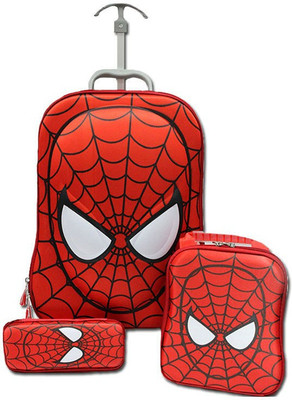 

Shrih 3 In 1 Spider Man 3D Embossed Print Travel Trolley Expandable Cabin Luggage -  inch(Red, Black, Black;red