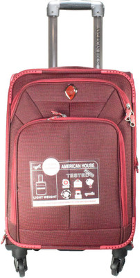 

American House  inch 4 Wheel Trolley Bag Expandable Cabin Luggage -  inch(Red