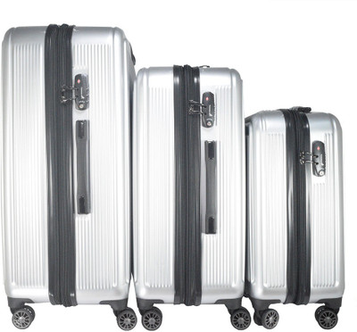 

TRAWORLD 4-wheel Polycarbonate Expandable Check-in Luggage -  inch(Silver