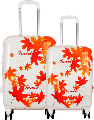 

Moladz Air Travel Check-in Luggage -  inch(White, Orange, Orange;white