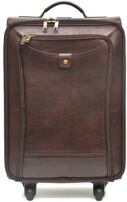 

WestHide LEATHER CABIN LUGGAGE WITH TROLLEY Cabin Luggage -  inch(Brown