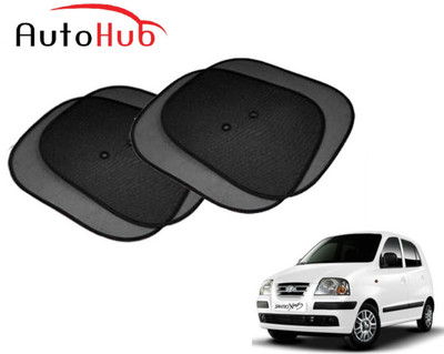 Auto Hub Side Window Sun Shade For Hyundai Santro Xing(Black)