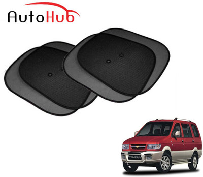Auto Hub Side Window Sun Shade For Chevrolet Tavera(Black)