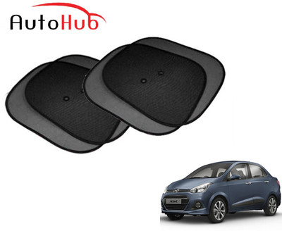 Auto Hub Side Window Sun Shade For Hyundai Xcent(Black)