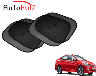 Auto Hub Side Window Sun Shade For Hyundai Verna Fluidic(Black)