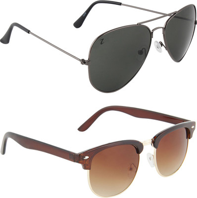 

Zyaden Aviator, Oval Sunglasses(Black